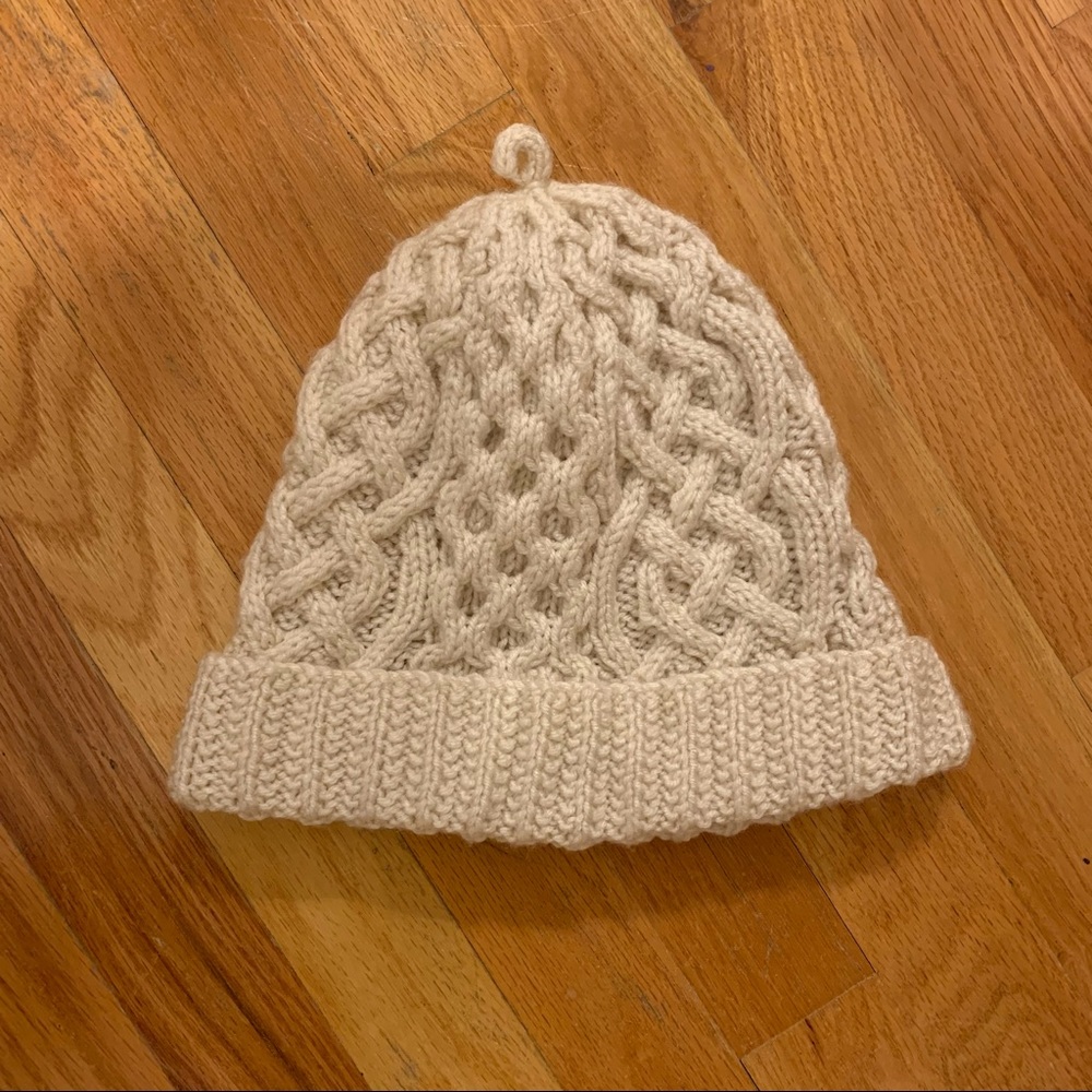 Vintage Hand Knit Cable Knit Beanie